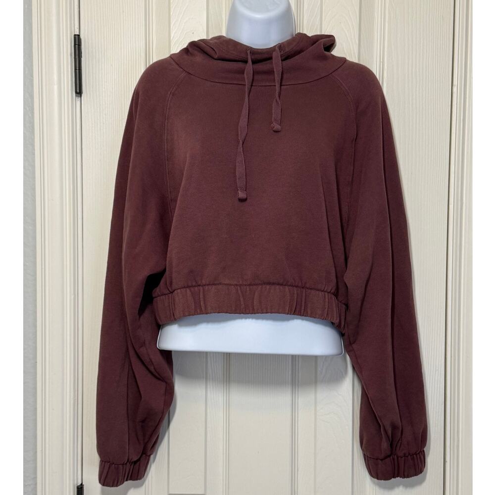 Aeropostale Cropped Hoodie Small | Burgundy Loungecore Streetwear